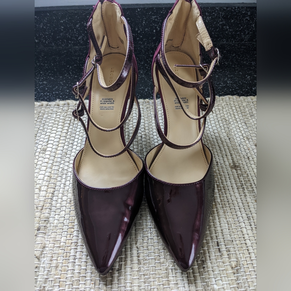 Women's Liz Claiborne Burgandy/Wine Strappy High Heels size 9.5